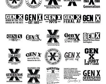 Gen X SVG Bundle, Generation X PNG Bundle, Retro Gen X Shirt, Raised On Hose Water And Neglect, Gift for Gen X, Snarky Sarcastic Png Digital