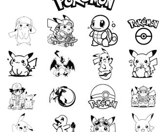 Mega Pokemon Svg Bundle, Pikachu Svg Png, Svg For Shirts, Pokeball Layered SVG, Cricut Cut Files, Png  Files, Digital Download