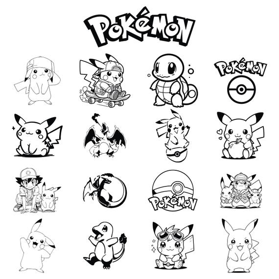 Mega Pokemon Svg Bundle, Pikachu Svg Png, Svg For Shirts, Pokeball Layered SVG, Cricut Cut Files, Png  Files, Digital Download