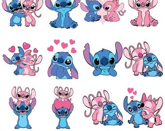 Stitch and Angel Svg Png Bundle, Stitch Tshirt Mug Cup, Stitch Svg, Png, Stitch Love Svg, Angel, Stitch With Angel Svg , Stitch Couple Svg
