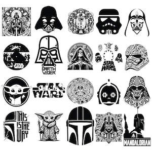 Bundle Star wars SVG, SVG objectif de l'équipe Star Wars, clipart Star Wars, fichiers Star Wars coupés, svg Dark Vador, svg Yoda, téléchargement immédiat