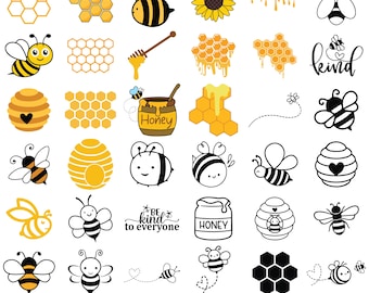Honey Bee Svg, Bee Svg Bundle, Bee Hive Svg, Bee Png, Honeycomb Svg,Cute Bee Clip Art, Bumble Bee Silhouettes, beekeeper svg, honey bee svg