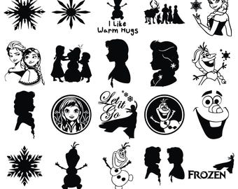 Pacote de SVG Frozen, SVG Frozen, SVG Elsa, SVG Anna, SVG para Cricut, SVG Princesa, SVG Olaf, Clipart Frozen, Aniversário Frozen, SVG para Cricut
