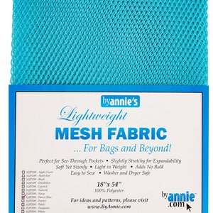 Mesh fabric Light Weight--18 inch x 54 inch Pocket Mesh Parrot Blue