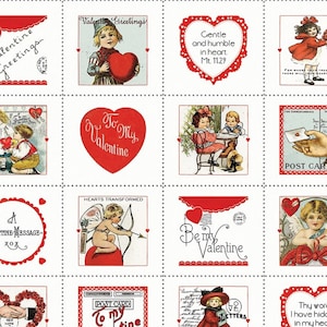 Parche de saludos de San Valentín de 24 pulgadas para panel: All My Heart (Todo mi corazón) de J Wecker Frisch - Riley Blake Fabrics PD14131R-PANEL