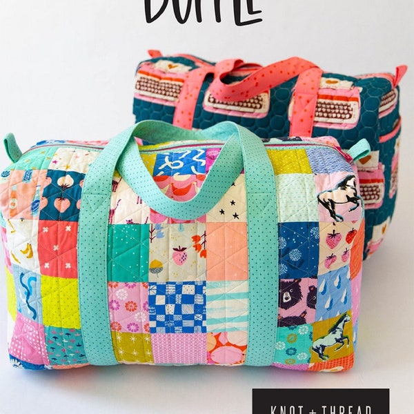 Patchwork Duffle Paper Sewing Pattern - Kaitlyn Howell  - Knot + Thread Designs