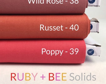 Ruby + Bee Solids - Heather Ross Annabel Wrigley - Windham Fabrics - 100% Cotton Quilting Fabric Yardage