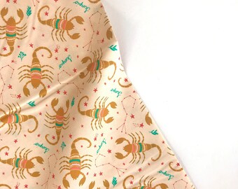 Stretch Cotton Fabric. Zodiac Fabric for Dress Scorpio Cotton Fabric