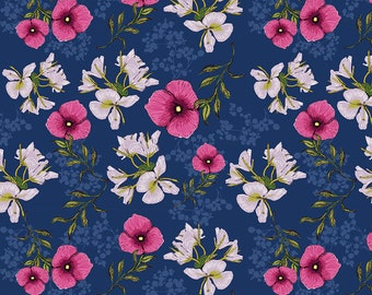 Tissues Stoff Meterware Baumwollstoff Rosa Altrosa Blumen Gelb Mille Fleur Dekostoff Luxclusif Com