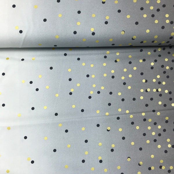 Ombre Confetti Graphite Grey Gold METALLIC -  V and Co. Vanessa Christenson - Moda 100% Quilters Cotton 10807 13M