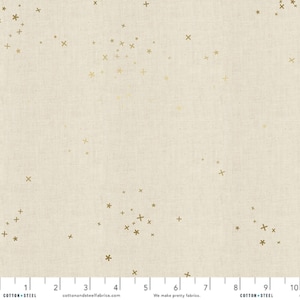 Freckles Twinkle METALLIC Gold - Cotton + Steel Basics - Quilters Cotton Cont. Yardage