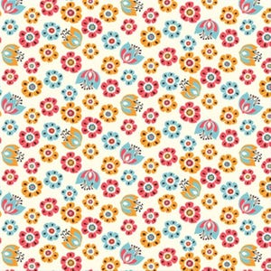 Tulip Toss, Birch Bio-Stoffe aus der Frolic-Kollektion von Rebekah Ginda - Erhältlich in Yards, Halben Yards und Fat Quarters 0013-3
