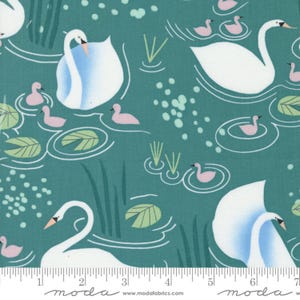 Pequeño estanque de cisnes - Carta de amor - Lizzy House - Moda 100% algodón para acolchados 37121-24