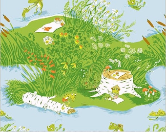 Frog Pond Blue - Studio Edit - Heather Ross - Windham Fabrics - Quilters Cotton 37022D-1