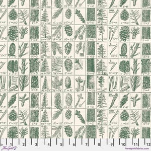 Carte des sapins FLANELLE Vert - Fêtes d'antan - Tim Holtz - 100 % flanelle de coton