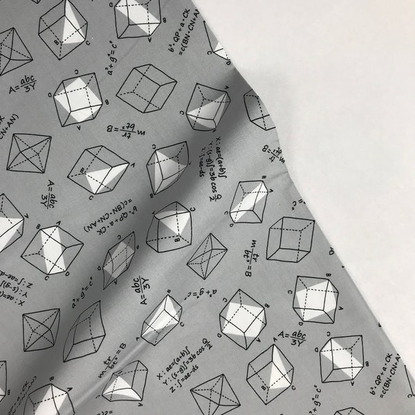 Cubes Grey - Geometry Math Geekery Sevenberry Musings Collection - Robert Kaufman - 100% cotton - SB850330D12