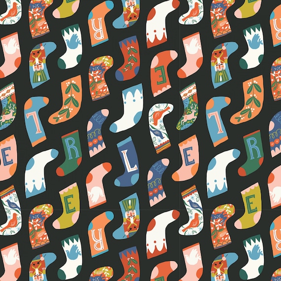 Stockings - Tinsel Time! - Louise Cunningham - Cloud 9 Fabrics - Poplin Stockings - Tinsel Time! - Louise Cunningham - Cloud 9 Fabrics - Poplin