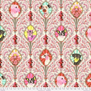 Puppy Dog Eyes Blossom Besties Tula Pink Gold METALLIC - Freespirit Fabrics - 100% Quilters Cotton - SHIPPING NOW