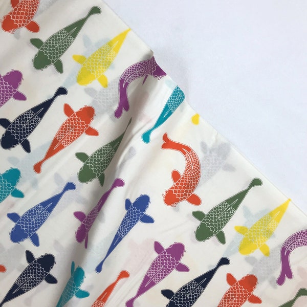 Playing Koi Bright Multi - Jaycyn Designs- Birch Organic Fabrics Just for Fun 3 - Cotton Poplin