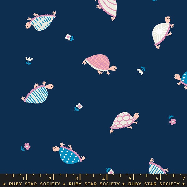 Tarry Novel Turtle Navy - Tarrytown - Kimberly Kight Ruby Star Society Fabric - Moda 100% Quilters Cotton RS3020-13