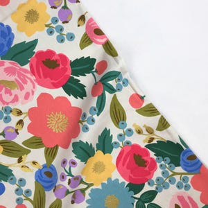 Vintage Bloom Cream METALLIC -  Cotton/Linen CANVAS - Vintage Garden - Anna Bond Rifle Paper Co - Cotton + Steel