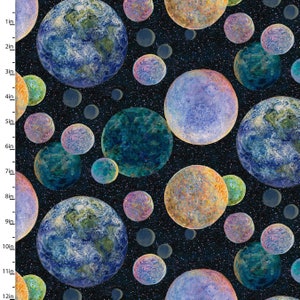 Planets - Celestial Journey - 3 Wishes Fabric 100% Quilters Cotton
