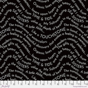 Script Black - Writing on the Wall - Shell Rumel - 100% Quilters Cotton PWSR999-BLACK