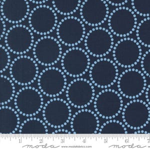 Pearl Dots Peacoat - Liebesbrief - Lizzy House - Moda 100% Quilters Cotton 37125-27