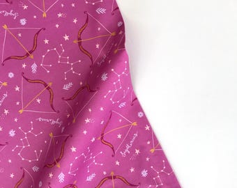 Sagittarius Violet  - Astrology - Juliet Meeks - Paintbrush Studio Fabric 100% Quilters Cotton