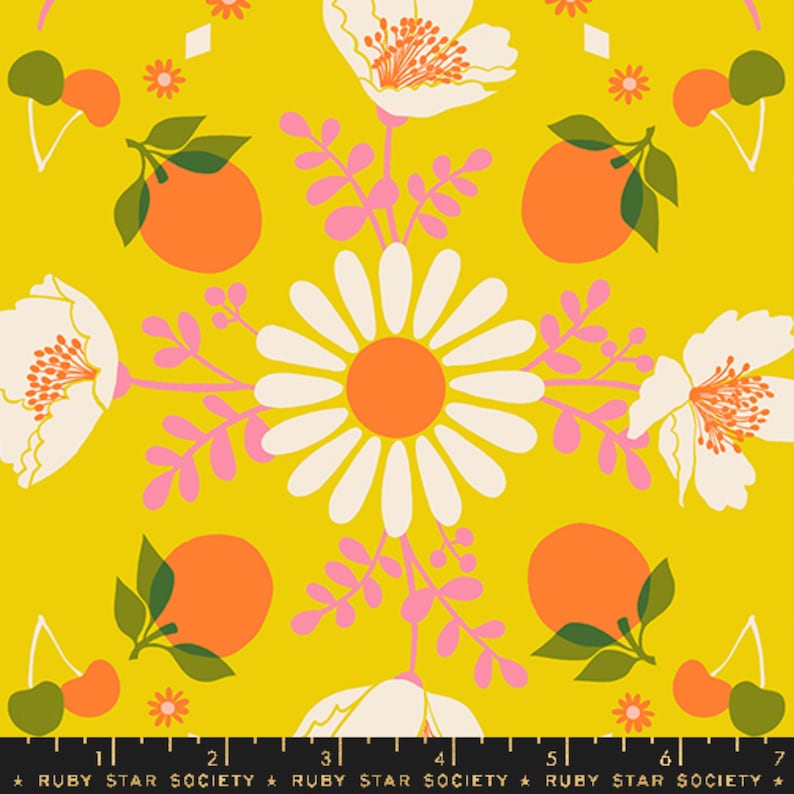 Poppy Garden Golden Hour - Juicy - Melody Miller for Ruby Star Society and Moda Fabrics 100% Quilters Cotton RS0085-12 image 1