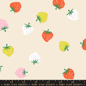 Strawberry Toss Shell - Strawberry - Kimberly Kight - Ruby Star Society Fabric - Moda 100% Quilters Cotton RS3085-11
