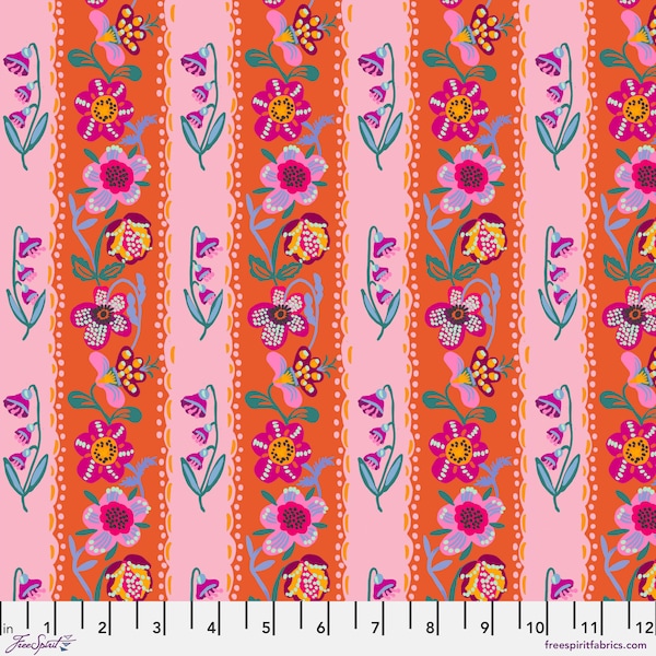 Wallpaper Tangerine - A Spring in Paris - Nathalie Lete - Anna Maria Horner Conservatory - 100% Quilters Cotton PWNL047-TANGERINE