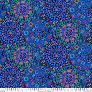 108" WIDEBACK Millefiore Blue - Kaffe Fassett Collective  Kaffe Fassett - 100% Cotton Sateen - By the Cont. Half Yard