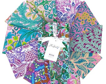 Lote de 10 cuartos de tela en tono ruborizado - Kaffe Fassett X Morris & Co - FB4FQKW.BLUSH - FreeSpirit Fabrics - 100 % algodón para acolchados