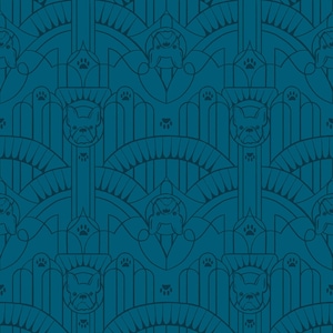 Deco Pup Teal Navy - Dog Park - Sarah Watts - Ruby Star Society - Moda - 100% Cotton Quilting Fabric Yardage