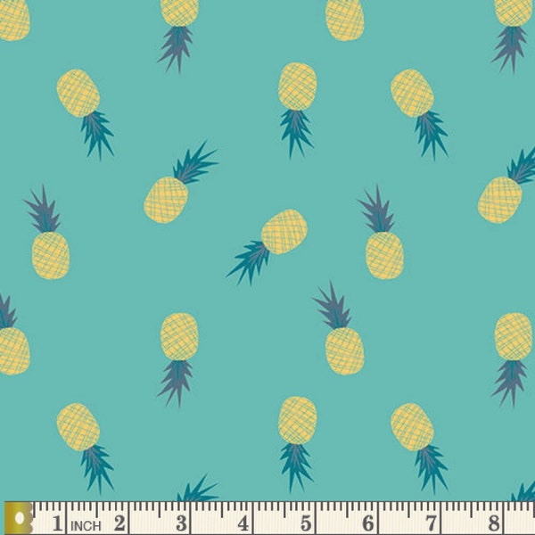 Ananas Aqua - Sirena - Jessica Swift - Art Gallery Fabrics 100% Quilters Cotton