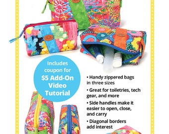 Ditty Bags 2.0 Sewing Pattern - By Annie  - 3 Sized Zipper Pouches