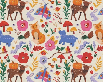 Woodland Creatures Multi - Woodland Creatures - Lauren Lesley Studio  - Paintbrush Studio Fabric - Quilters Cotton -  120-22909
