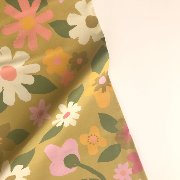Floral Olive - Floral Market - A Beautiful Mess - Paintbrush Studio Fabric 100% Quilters Cotton