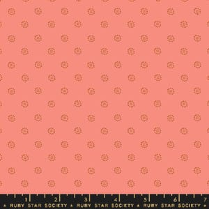 Stamped Flowers Dark Melon - Favorite Flowers - Melody Miller - Ruby Star Society Fabric - Moda 100% Quilters Cotton