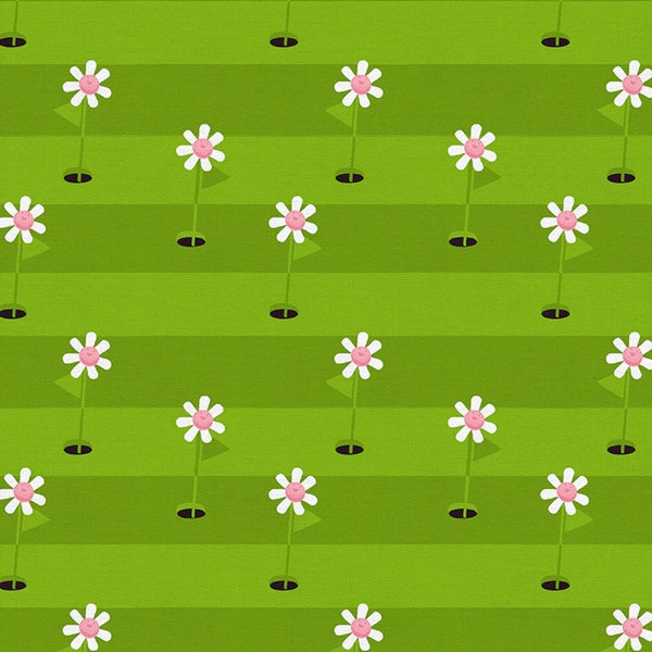 Hole in One Green - Le Mini Golf - Lysa Flower - Paintbrush Studio Fabric 100% Quilters Cotton