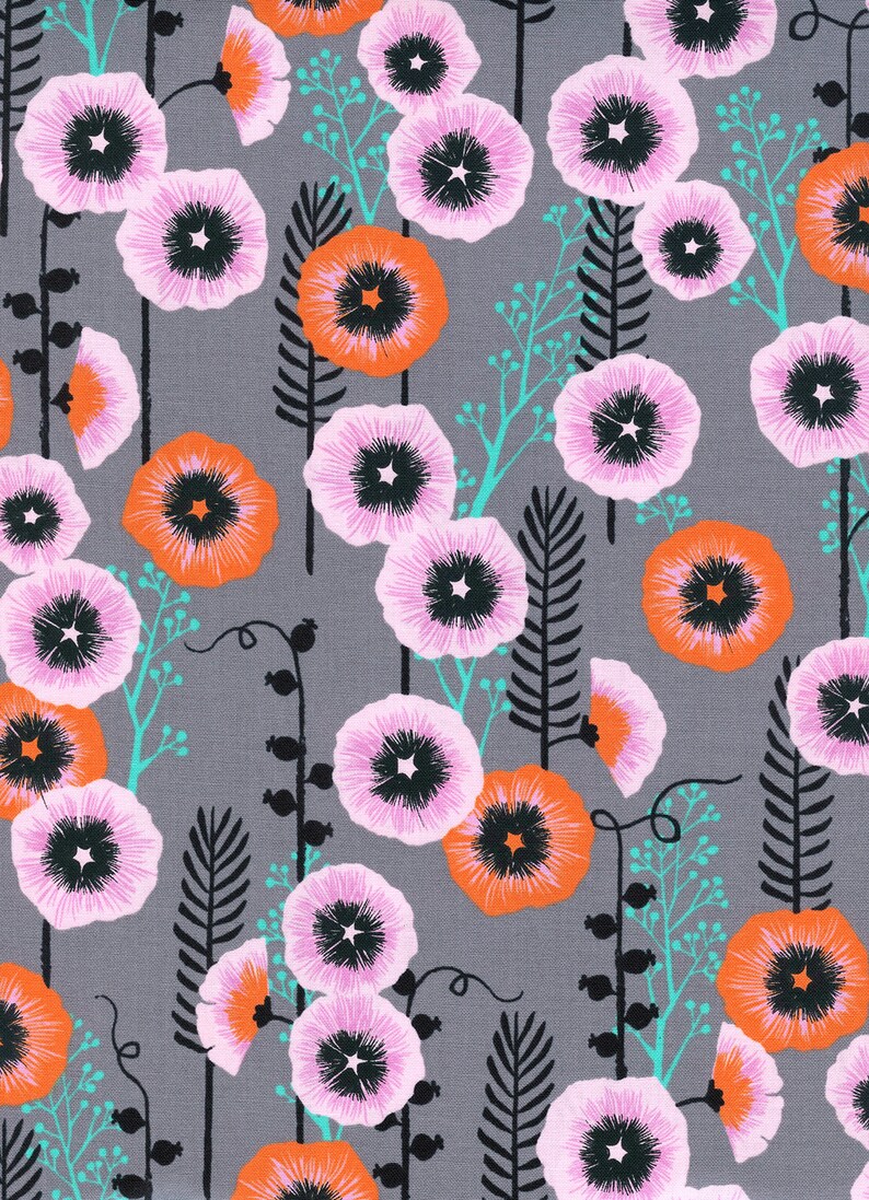 COTTON 1 yard STEEL SANTA FE by Sarah Watts Quilt Fabric