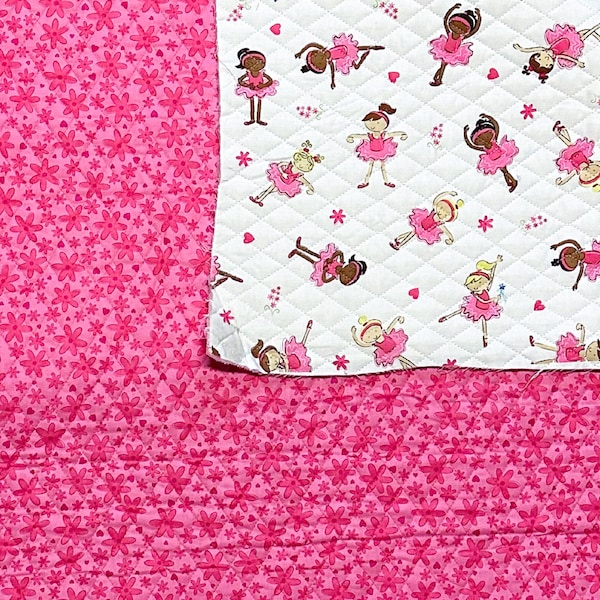 Double Sided Pre-Quilted Pretty Ballerinas - Paintbrush Studio Fabrics