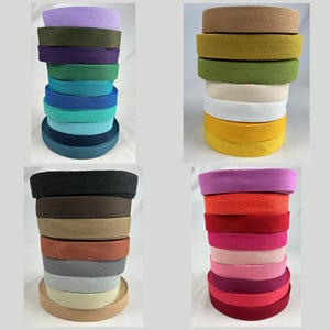 Sangles en coton de 1 1/4 po. de large (32 mm) Sangles colorées par demi-mètre en continu 34 couleurs image 1