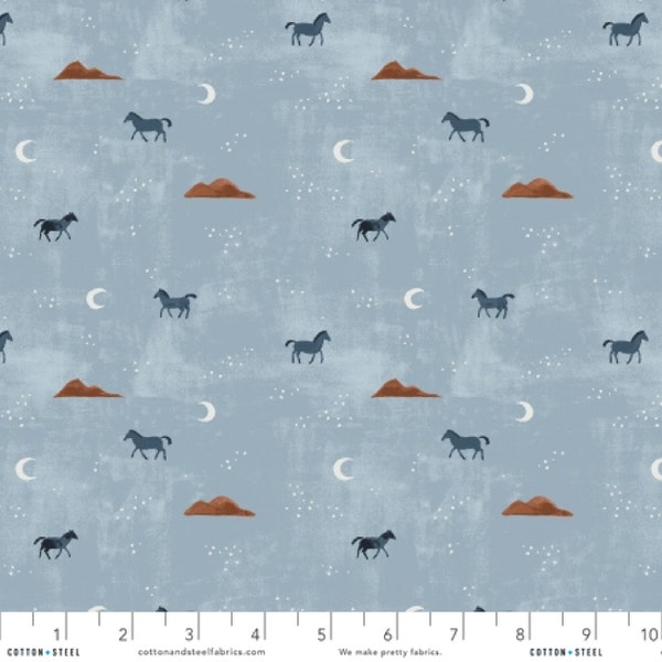 Wild Horses Twilight Unbleached - Salt River -  Kass Reich - Cotton + Steel - Quilters Cotton