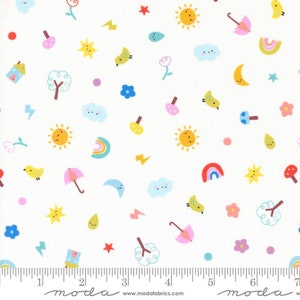 Sole e arcobaleni - Qualunque sia il meteo - Carta + stoffa - Moda - Tessuto per trapuntatura 100% cotone
