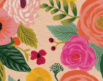 Juliet Rose Cream -  Cotton/Linen CANVAS - English Garden - Anna Bond Rifle Paper Co - Cotton + Steel - 8066-012