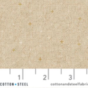 Meet Me At Midnight ungebleichtes METALLIC Gold - Be Positive - Cotton + Steel Basics - Quilters Cotton Cont. Meterware