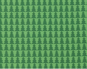 Pine Trees Evergreen Tonal - Candy Cane Lane - April Rosenthal Prairie Grass - Moda - Quilters Cotton - 24121-16