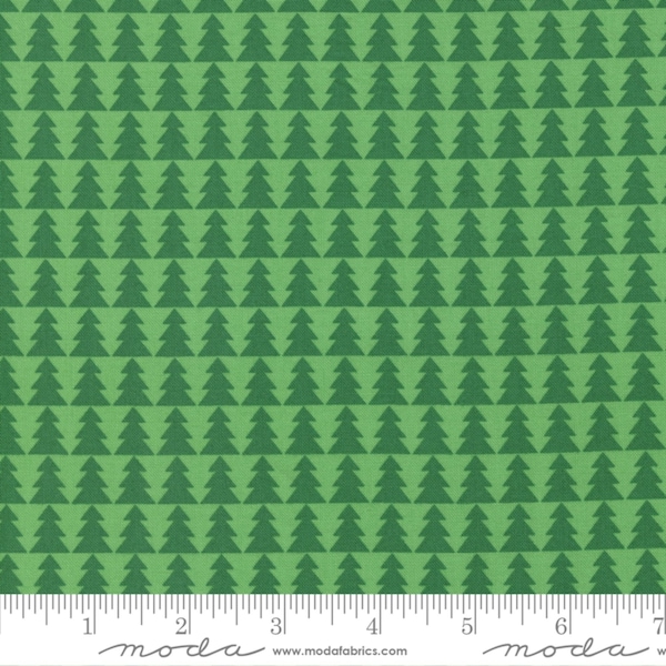 Pine Trees Evergreen Tonal - Candy Cane Lane - April Rosenthal Prairie Grass - Moda - Quilters Cotton - 24121-16